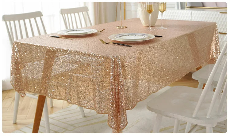 Sequin Rose Gold Tablecloth