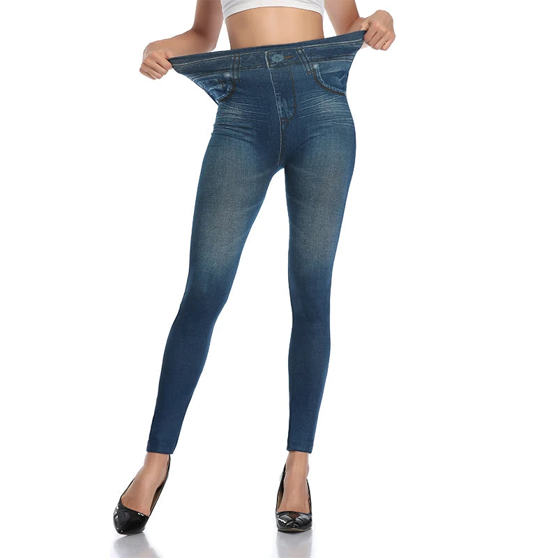 Women Printed Denim Leggings