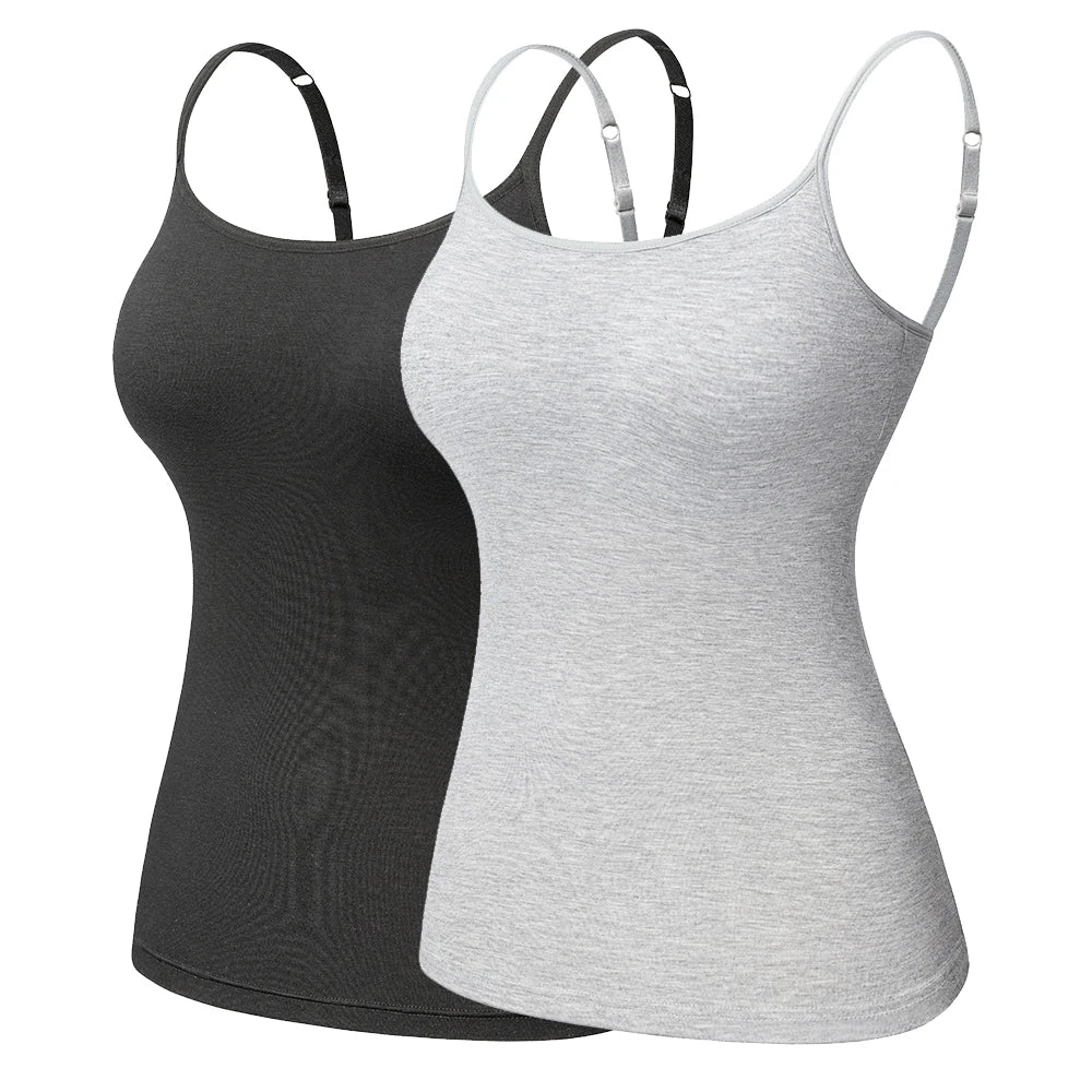 Cotton Shelf Bra Cami Pack