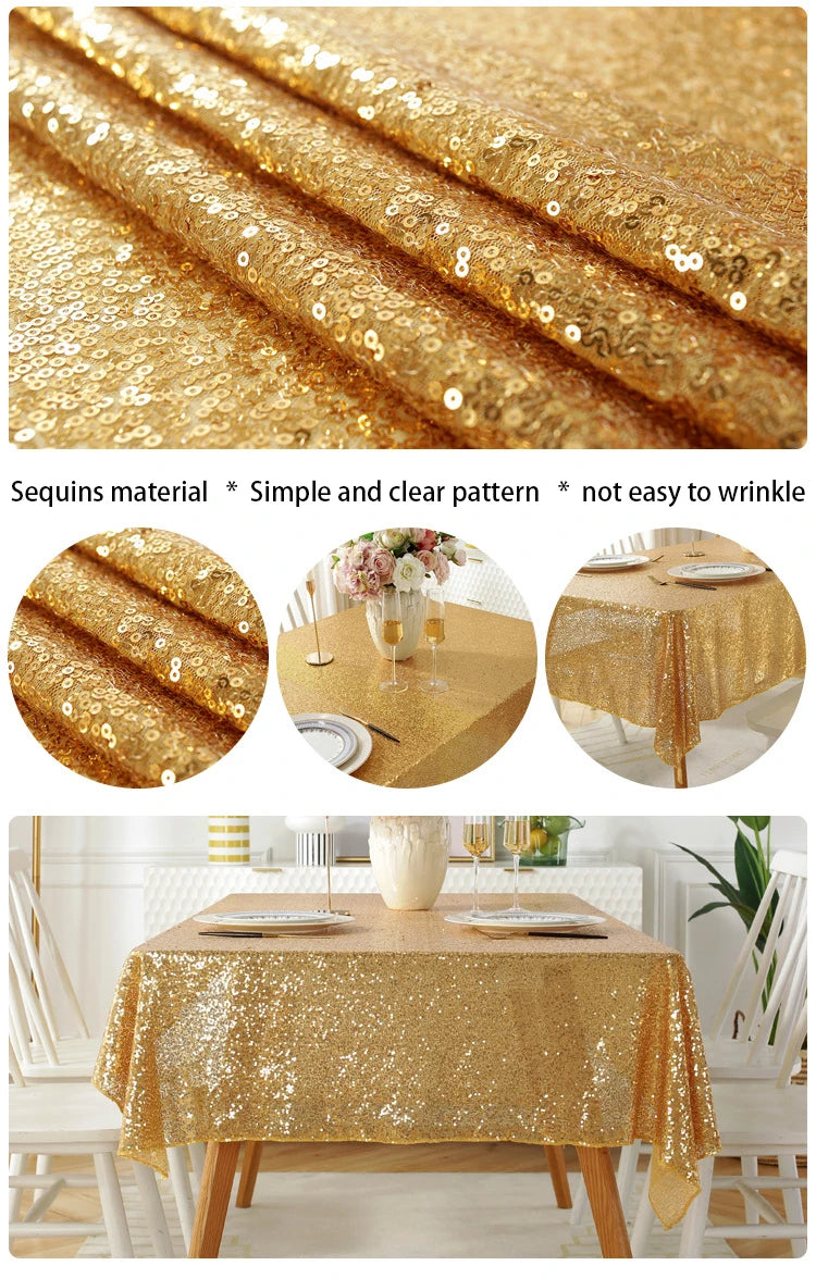 Sequin Rose Gold Tablecloth