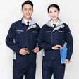 Men and women in durable work clothing set, featuring windproof jackets and utility design for safety and style.