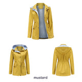 Purple Hooded Waterproof Women's Jacket – Spring Office Outerwear