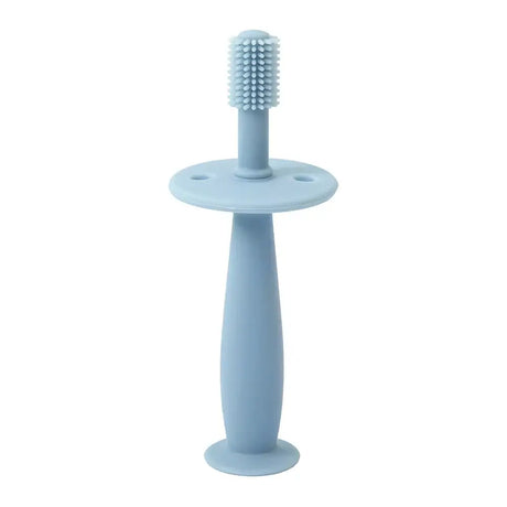Soft silicone training toothbrush for babies, ages 0-6y, designed for gentle oral care and teething relief.