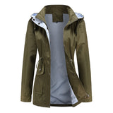 Purple Hooded Waterproof Women's Jacket – Spring Office Outerwear