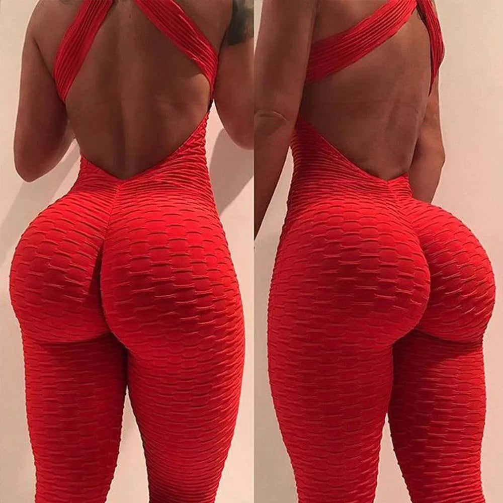 QuickTone™ – Sleeveless Backless Gym Bodysuit (Quick-Dry, Sculpting & Active)