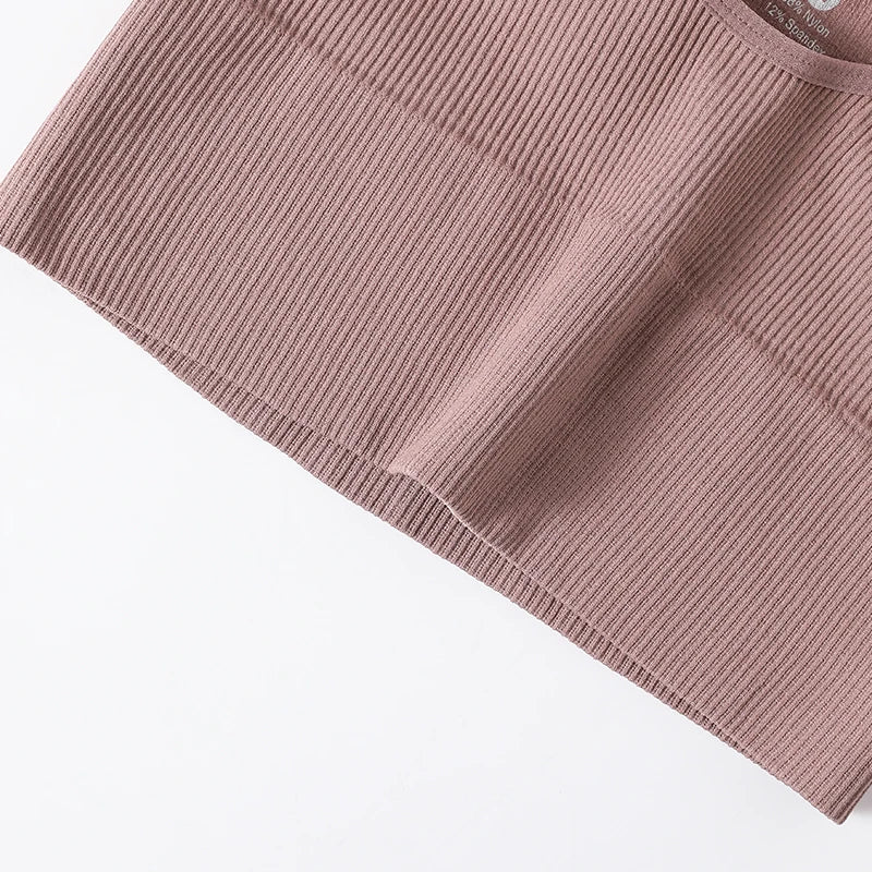 RibSculpt™ seamless ribbed camisole in mauve, ideal for fitness and casual wear, featuring a comfortable O-neck design.