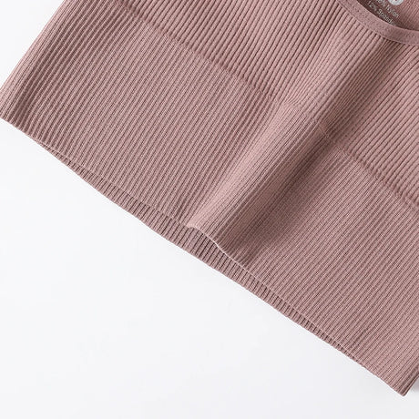 RibSculpt™ seamless ribbed camisole in mauve, ideal for fitness and casual wear, featuring a comfortable O-neck design.