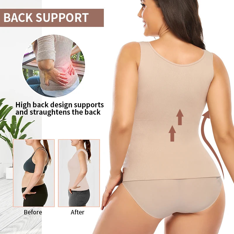 Tummy Control Built‑in Bra Cami Shaper
