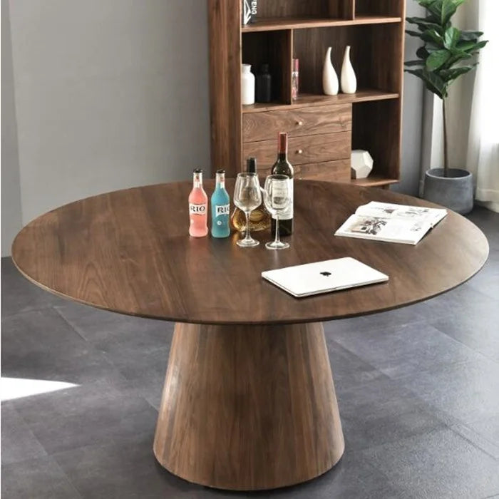 Round Walnut Dining Table