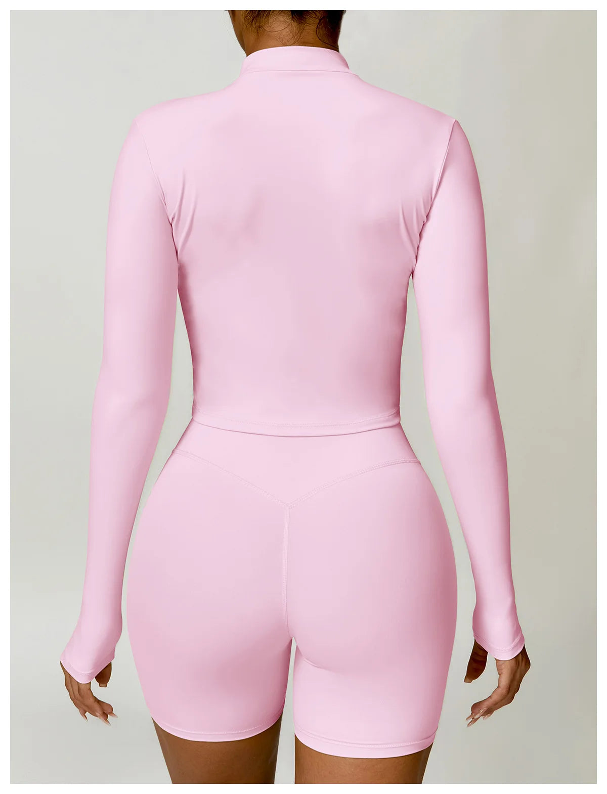 Women's Zip Long Sleeve Yoga Jacket – Gym Push-Up Sportswear Top