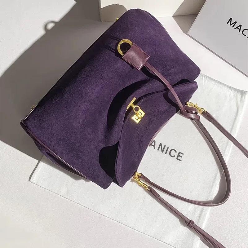 Frosted Leather Shoulder Bag