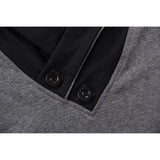 Men's Plus Size Patchwork V Neck T-Shirt – Black