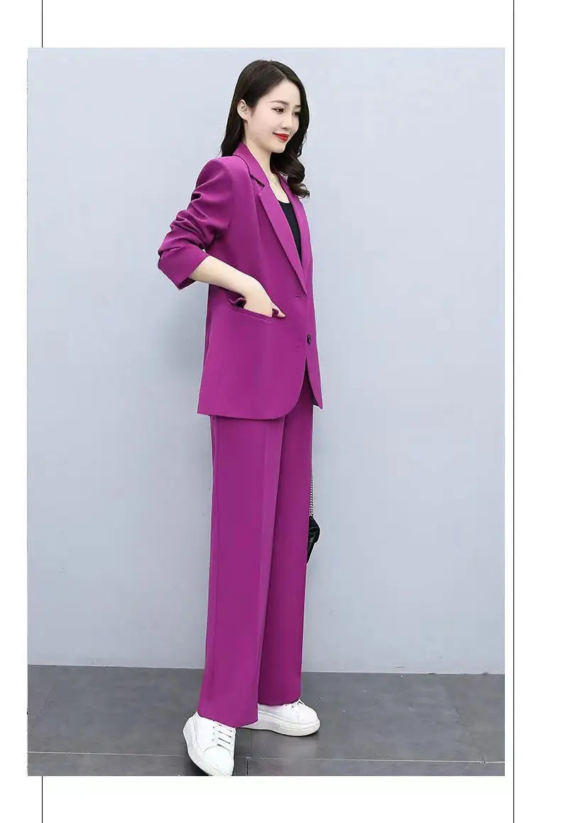 Setique™ – Blazer & Pant Set (2-Piece, Korean Loose Suit for Office & Everyday)
