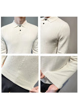 Men's Turn Down Collar Knit Sweater