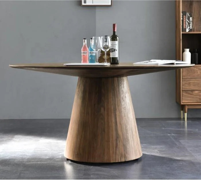 Round Walnut Dining Table