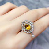 S925 Sterling Silver Luxury Crystal Ring