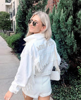 Personalised Pearl Denim Jacket for Bachelorette Party