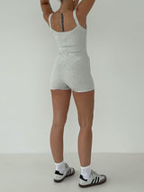 CurveMuse™ – Ribbed Sleeveless Bodycon Playsuit (Sleek, Hugging & Sexy)