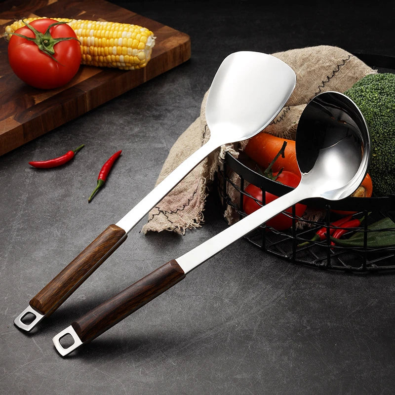 Wooden Handle Wok Spatula & Cooking Utensils