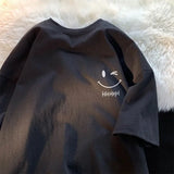 Women Smiley Face Oversized T-Shirt Casual Loose Top