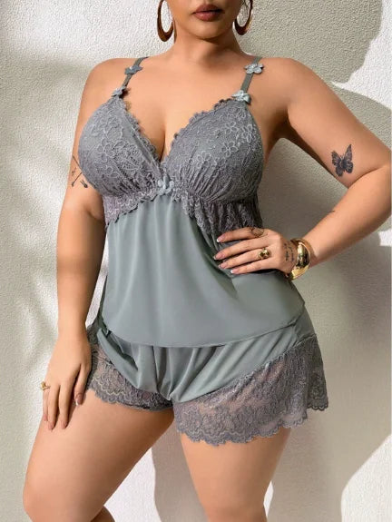 Curvy Grace Satin Set