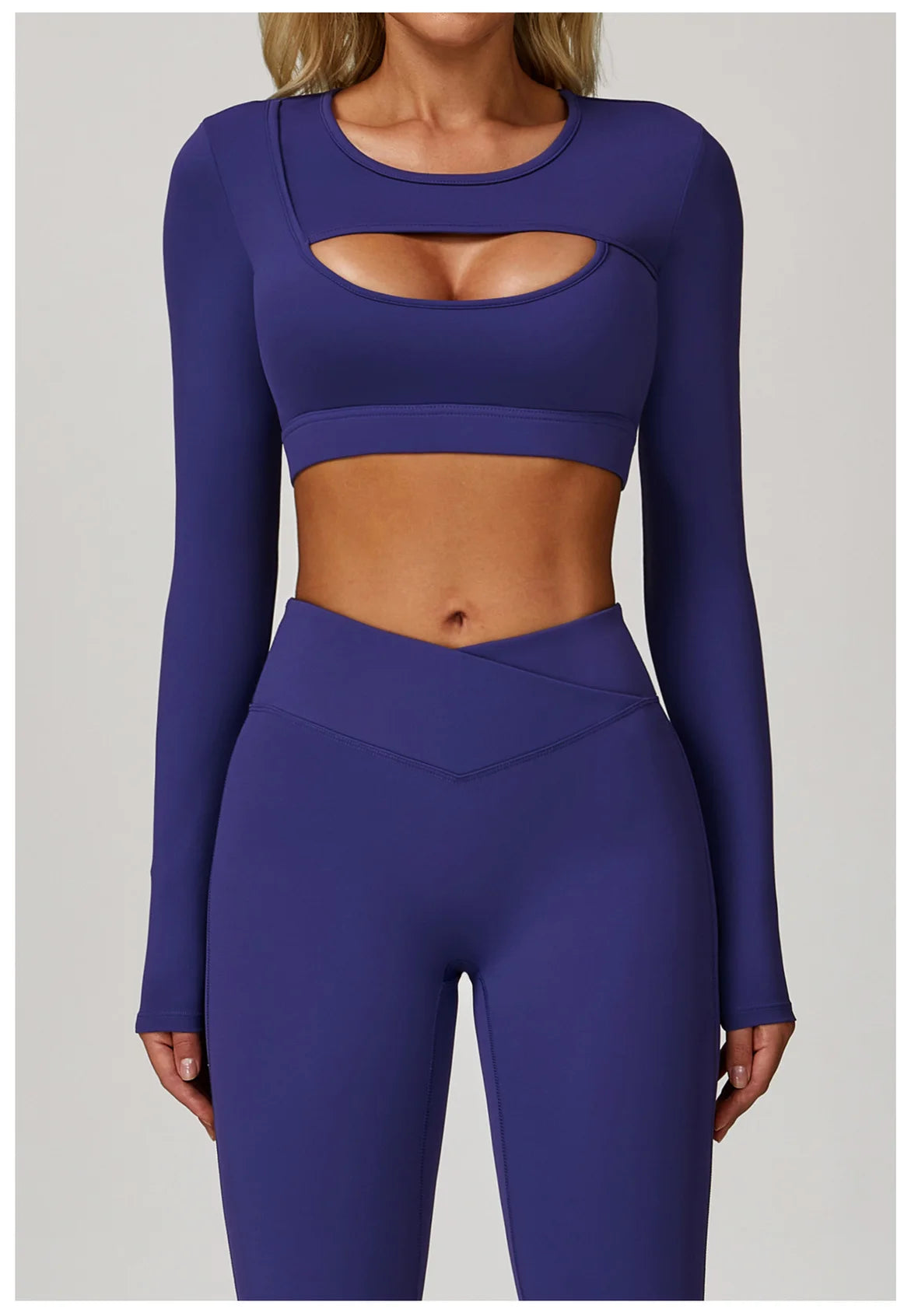 Women's Hollow Out Long Sleeve Yoga Shirt – Gym Workout Running Top