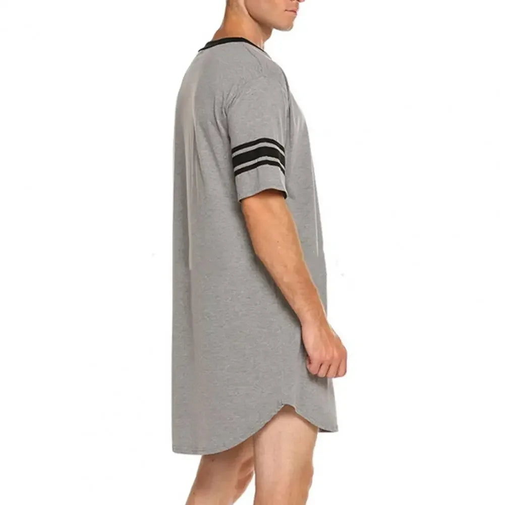 Men’s Contrast Sleep Shirt Robe