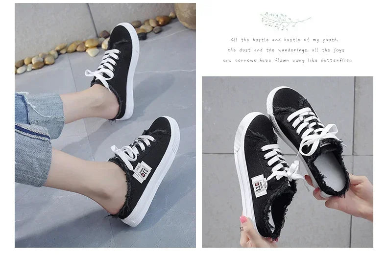 Women Canvas Slippers Casual Flat Shoes
