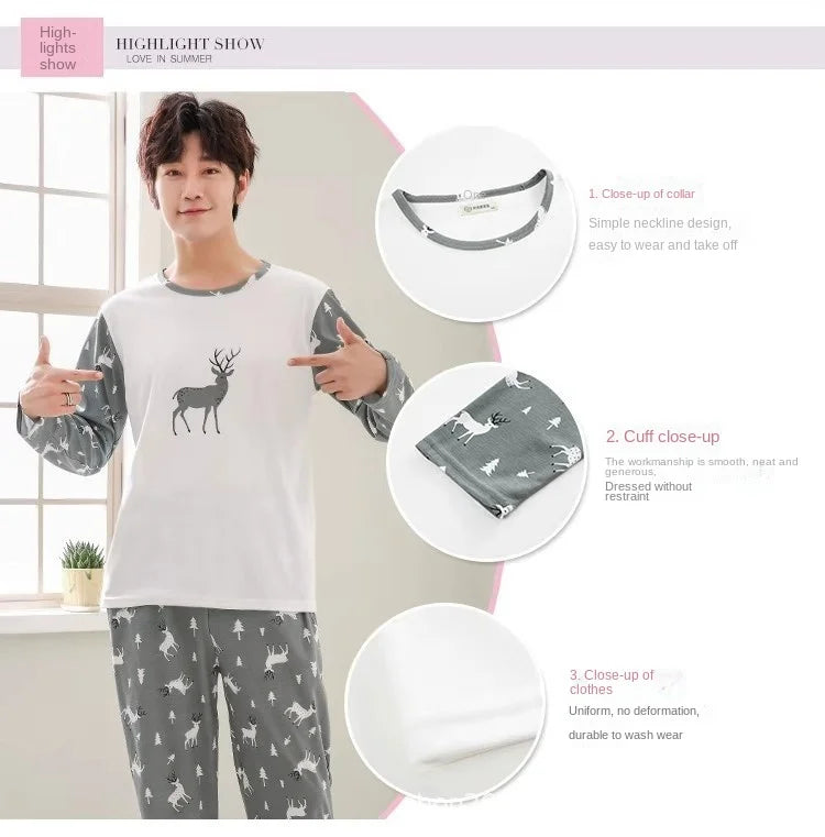 Men’s Cartoon Striped Pajama Set