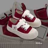 Women Canvas Shoes Soft Sole Lace Up Sneakers