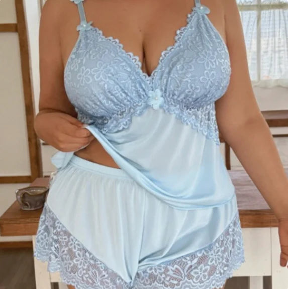 Curvy Grace Satin Set