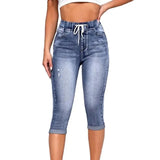 HaraFlare™ – 3/4 High Waist Vintage Denim Pants (Edgy, Stylish & Throwback Fit)