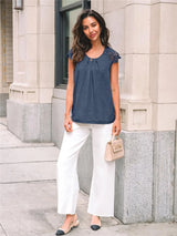 Bella Lace Oversized White Blouse