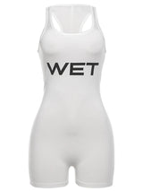 SportMuse™ – Letter Print Slim Sport Romper (Dynamic, Casual & Stretchy)