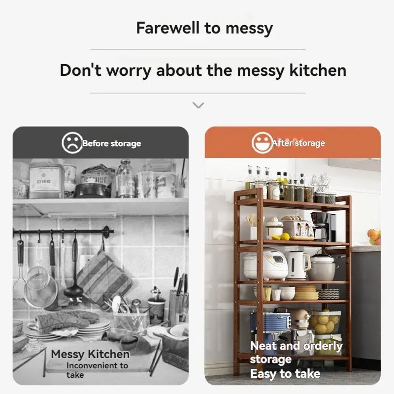 Multi-Layer Floor Standing Kitchen Shelf