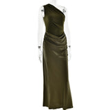Luxe One-Shoulder Satin Gown