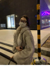 Oversized Faux Fox Fur Winter Coat