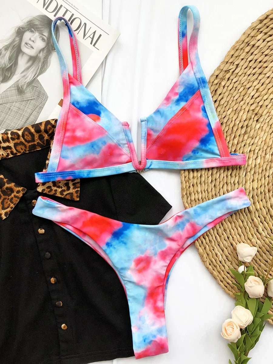 Denim V-Thong Bikini
