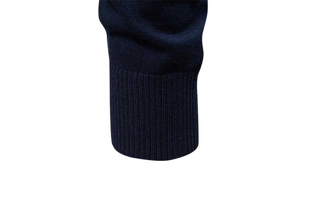 Men's Striped Cotton Turtleneck Sweater