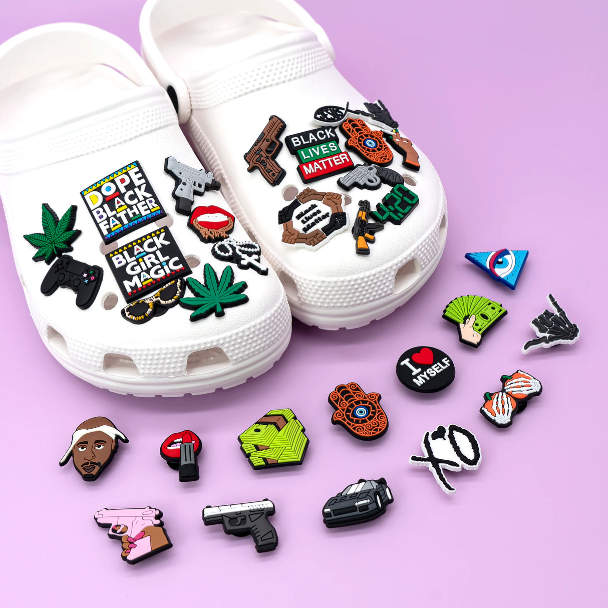 Women Gun Style Shoe Charms Trendy