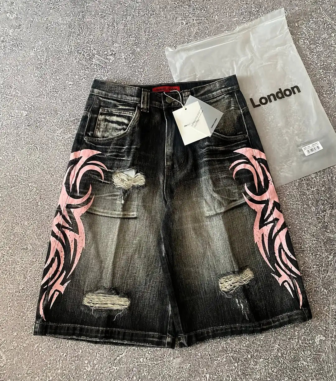 2025 Hip Hop Denim Wide Shorts