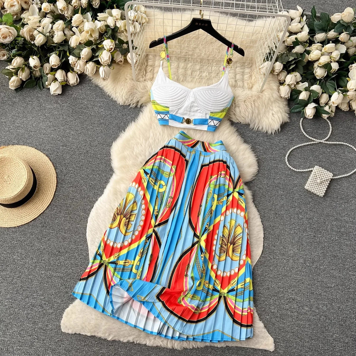 Women's Crop Top & Skirt Set