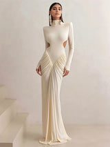 Women's Backless Ruched Maxi Dress