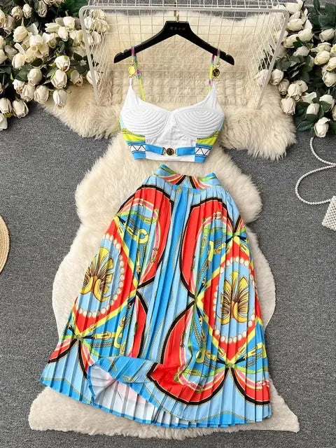 Women's Crop Top & Skirt Set