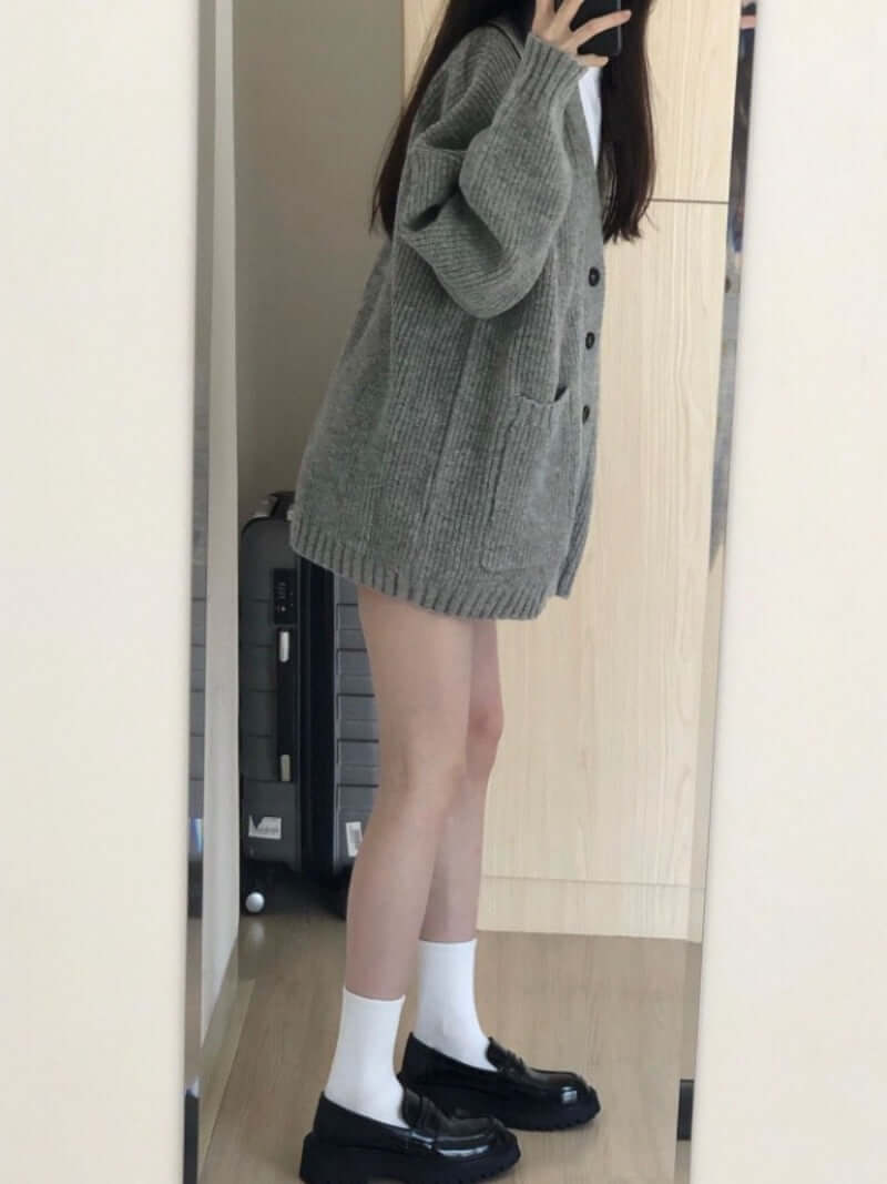 Women V-Neck Knit Cardigan Sweater