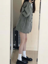 Women V-Neck Knit Cardigan Sweater