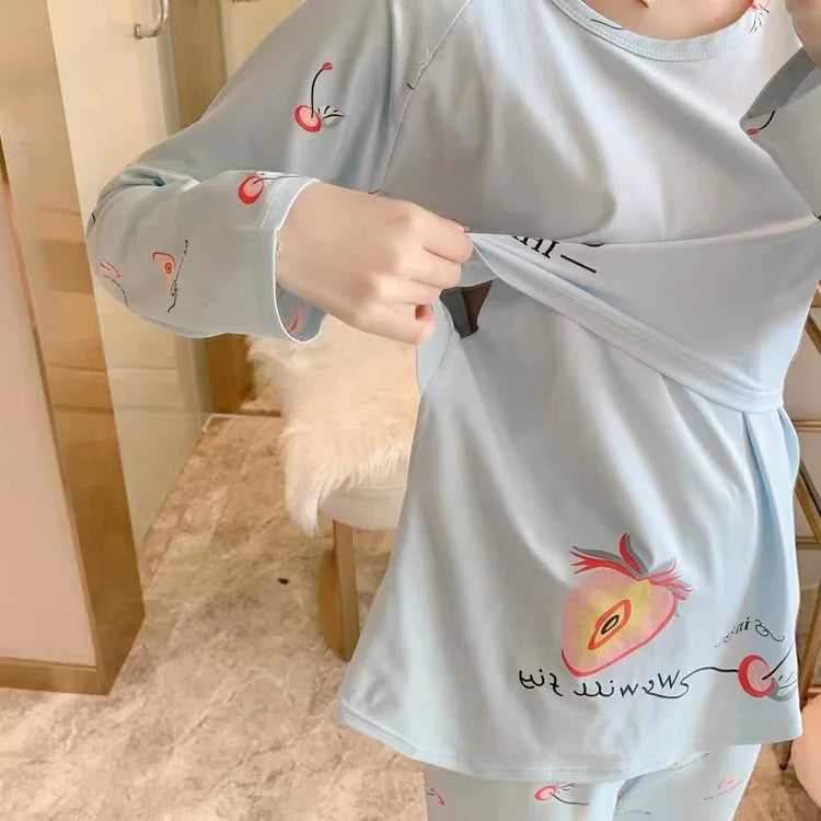 Postpartum & Nursing Pajamas Set