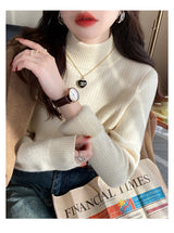 Women's Retro Red Turtleneck Sweater