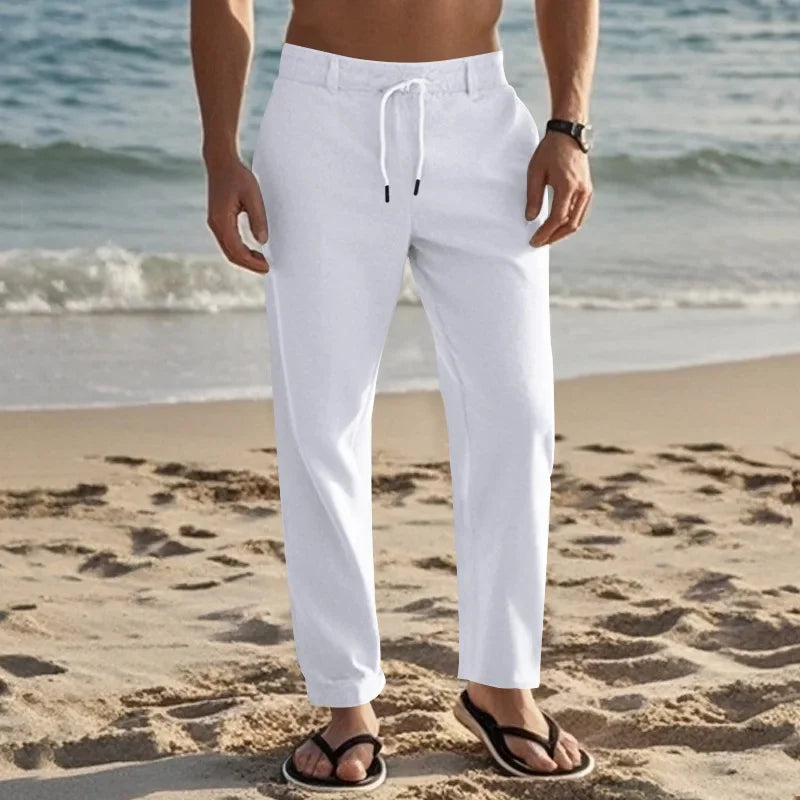 Men Cotton Linen Straight Pants