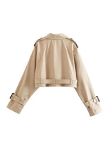 Vintage Cropped Belted Double Breasted Jacket